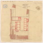 1893-23 Calque op papier van de scholenbouw aan de Kruiskade en Helmersstraat.