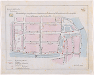 1893-35 Calque op linnen van het plan tot het leggen van gasbuizen en plaatsen van lantaarns op het Noordplein en de ...