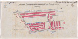 1893-76 Calque op linnen van de te maken drinkwaterleiding in de Sophia- en in de Van Berkelstraat.