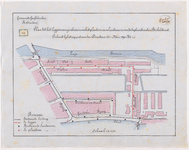 1893-82 Calque op linnen van het plan tot het leggen van gasbuizen en het plaatsen van lantaarns in de Sophiastraat en ...