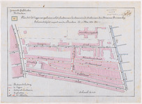 1893-97 Calque op linnen tot het leggen van gasbuizen en plaatsen van lantaarns in de straten van de Nieuwe Binnenweg.