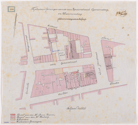 1894-100 Een calque op linnen van de te plaatsen omheiningen aan de Van Spaanstraat, Ganzensteeg en Zwanensteeg met ...