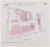 1894-112 Calque op linnen van de door de heer N. Pons te huur gevraagde grond aan de Zwanensteeg.