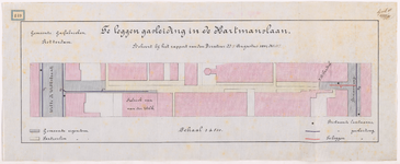 1894-149 Calque op linnen der te leggen gasleiding in de Hartmanslaan.