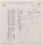 1894-156 Calque op linnen van de door de heer J. Hoogeveen aangevraagden grond aan de Steven Hoogendijkstraat.