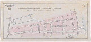 1894-173 Calque op linnen der te leggen gasleidingen en te plaatsen lantaarns in de Snellemanstraat en de Zwarteweg.