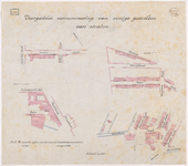 1894-188 Calque op linnen van de voorgestelde vernummering van enige gedeelten van straten.