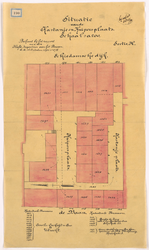 1894-190 Calque op papier der situatie van de Kuipersplaats en Kastanjeplaats.