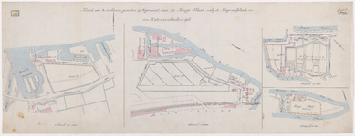 1894-203 Calque op linnen van de te verhuren gronden op Feijenoord, aan de Ruigeplaat nabij de begraafplaats en de ...