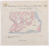 1894-215 Calque op linnen van de verplaatsing van de urinoir aan de Weenastraat (aanvraag van Dumas).