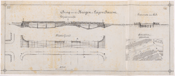 1894-221 Calque op linnen van de brug over de Hoogen en Lagen Boezem.