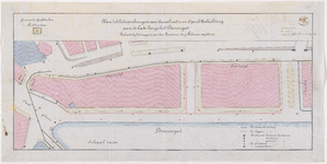 1894-31 Calque op linnen tot het aanleggen van canalisatie en openbare verlichting langs de kade aan het Boerengat.