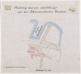 1894-90 Calque op linnen van de plaatsing van een wachthuisje aan de Katendrechtse Veerdam.
