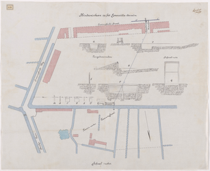 1895-139 Calque op linnen van de hindernisbaan op het excercitie terrein.
