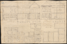 1895-15 Tekening van het plan van zes te bouwen woonhuizen op een stuk open grond aan de hoek van de Brouwerskade en ...