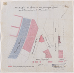 1895-159 Calque op linnen van door de heer A. Boels te koop gevraagde grond aan de Persoonsstraat en de Nassauhaven.