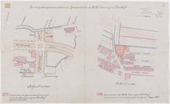1895-187 Calque op linnen van de ruiling van grond tussen de Gemeente en de Heren Dessing en Kerkhof.