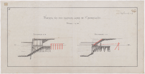 1895-218-2 Calque van de wijziging van de kaaimuur langs de Koningshaven. Blad 2