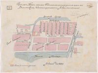 1895-22 Calque op linnen van over te nemen grond aan de Brouwerskade, Weteringstraat en Schoutenstraat, van de heer Van ...