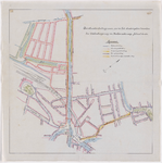 1895-225 Calque op linnen van de drinkwaterleiding naar en in het stratenplan tussen de Walenburgerweg en Molenwaterweg.
