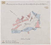 1895-261 Calque op linnen van de plaatsing van een huisje voor heimelijk gebruik aan het Hofplein.