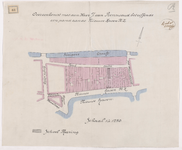 1895-68 Calque op linnen van een situatietekening van het gebied tussen de Steigersgracht en de Nieuwehaven in verband ...
