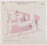 1895-94 Kaart met aanduiding van de grond aan het Oostvestplein, over te nemen van weduwe Koppelaar. Calque op linnen.