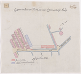 1895-95 Kaart met aanduiding van de voorgestelde plaatsen voor een exercitieloods en dam aan de Crooswijkseweg. Calque ...