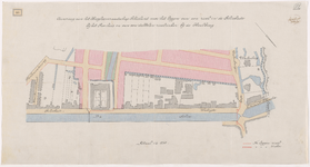 1895-98 Kaart met aanduiding van een aanvraag aan het Hoogheemraadschap Schieland voor het leggen van een riool in de ...