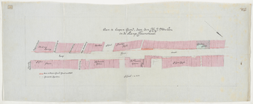 1896-106 Calque op linnen van de aan te kopen grond door de hr. J. Muller,in de Lange Torenstraat.