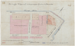1896-159 Calque op linnen van door de heer W. Egan en Co. te koop gevraagde grond aan de Nassaukade.
