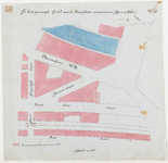 1896-186 Calque op linnen van de te koop gevraagde grond aan de Oranjeboomstraat door de heer v.d. Akker.
