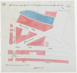 1896-187 Calque op linnen van te koop gevraagde grond aan de Oranjeboomstraat door de heer Geervliet.