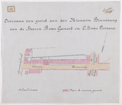 1896-19 Calque op linnen van de overname van grond aan de Nieuwe Binnenweg van de heren B. van Gemert en C.H. van Doorene.