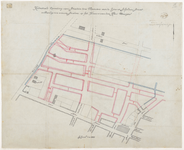 1896-190 Kaart met aanduiding van de kadastrale opmeting van straten ten noorden van de Gerard Scholtenstraat en aanleg ...