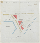 1896-193 Situatie van de door de heer Langbroek te koop gevraagde grond aan de Korte Hillestraat. Calque op linnen.