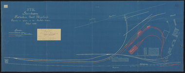 1896-196 Tekening van remise en sporen van de R.T.M. op het Handelsterrein.