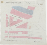 1896-197 Calque op linnen van door de heer Moerman te koop gevraagde grond aan de Oranjeboomstraat.