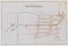 1896-23 Calque op linnen van de uitbreiding der drinkwaterleiding in de straten aan de Nieuwe binnenweg.