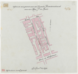 1896-230 Calque op linnen van de afstand van grond aan de Zwarte Paardenstraat door de heer J. de Bodt.