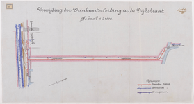1896-24 Calque op linnen van de verwijding der drinkwaterleiding in de Dijkstraat.