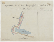 1896-249 Kaart met aanduiding van het eigendom van het Burgerlijk Armbestuur in Charlois. Calque op linnen.