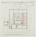1896-273 Calque op linnen van de vergroting van het Academiegebouw aan de Coolvest.