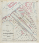 1896-282 Kaart met aanduiding van de uitbreiding van het kabelnet op het Handelsterrein. Calque op linnen.