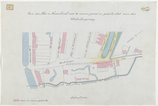 1896-57 Calque op linnen van van de heer Van Tussenbroek over te nemen grond en gedeelte sloot aan de Walenburgerweg.