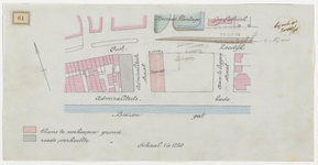 1896-61 Calque op linnen van te verkopen grond aan de Admiraliteitsstraat.