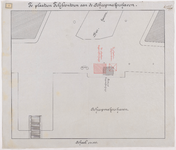 1896-7 Calque op linnen van een te plaatsen telefoontoren aan de Scheepmakershaven.