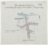 1896-81 Calque op linnen van de drinkwaterleiding in de Heijschendijk en de Achter-Sluisjesweg.