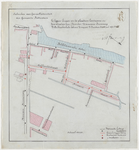 1896-92 Calque op linnen van te leggen buizen en te plaatsen lantaarns in drie straten ten noorden van de Nieuwe ...