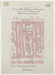 1897-136 Calque op linnen van van de Heer Godfroy aan te kopen grond aan de Zwarte Paardenstraat. (bebouwd geweest met ...